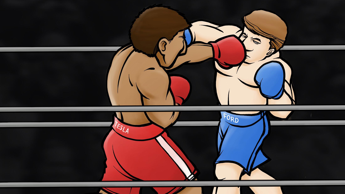 Drawing of two boxers fighting