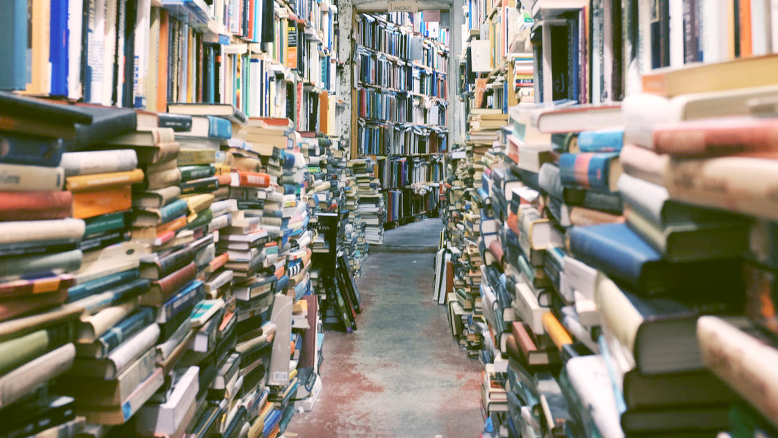 aisle surrounded by books