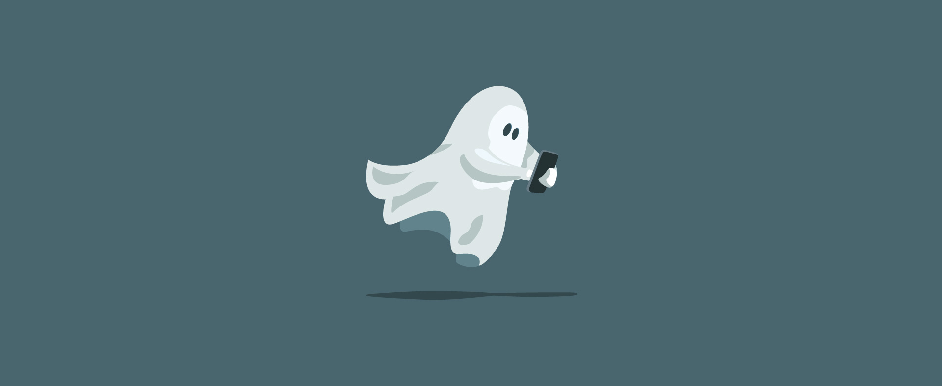 drawing of ghost using phone