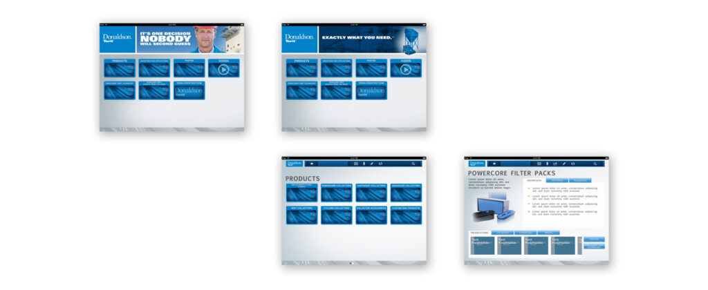 Donaldson ipad app screens