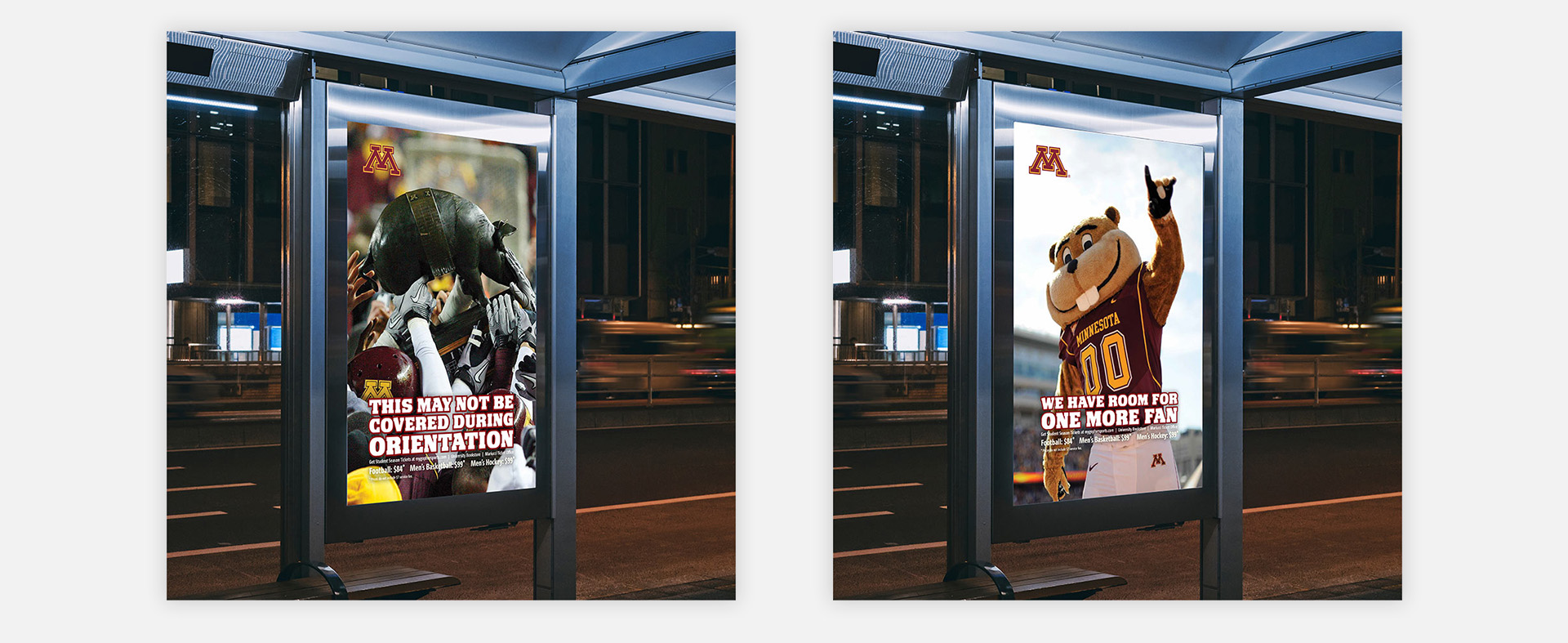 U of M "saturday's coming" bus ads