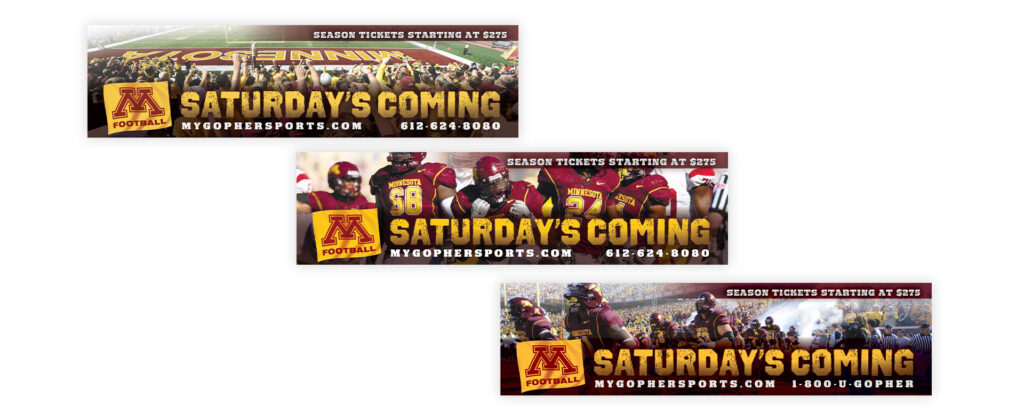 U of M "saturday's coming" ads