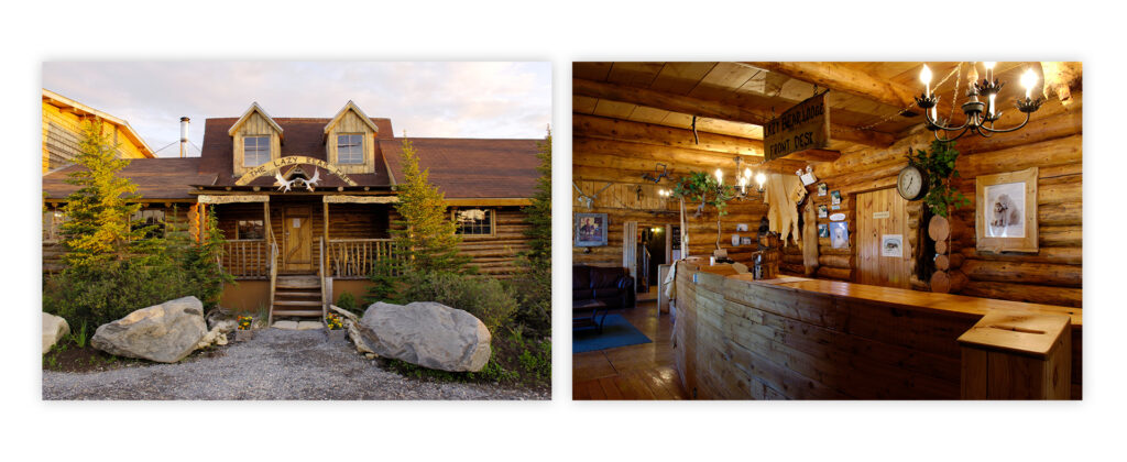 Lazy bear Lodge outside and interior