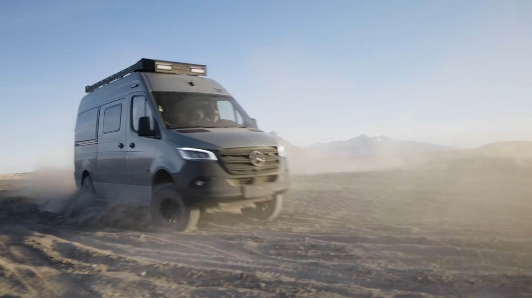 4x4 RV offroading through sandy wilderness