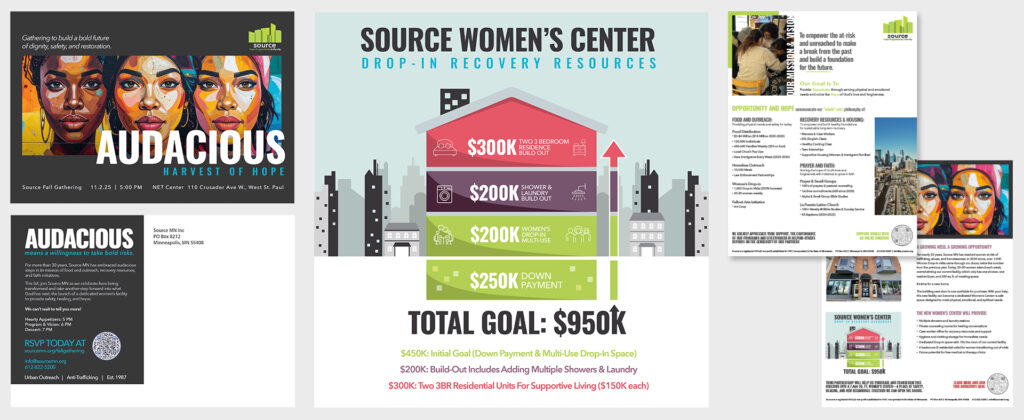 collage of work for Source MN